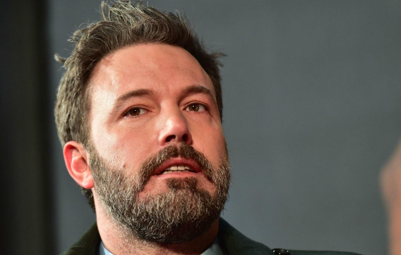 Ben Affleck, with grey in his beard, attended the Live by Night premiere in London.