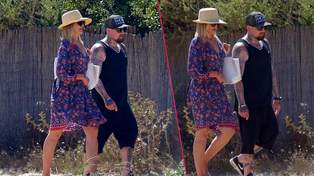 Cameron Diaz and Benji Madden strolling during holiday in St Tropez.