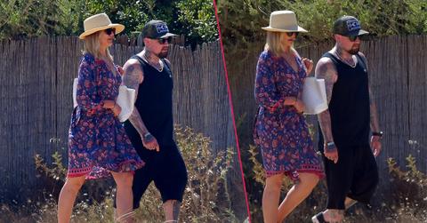 Cameron Diaz and Benji Madden strolling during holiday in St Tropez.