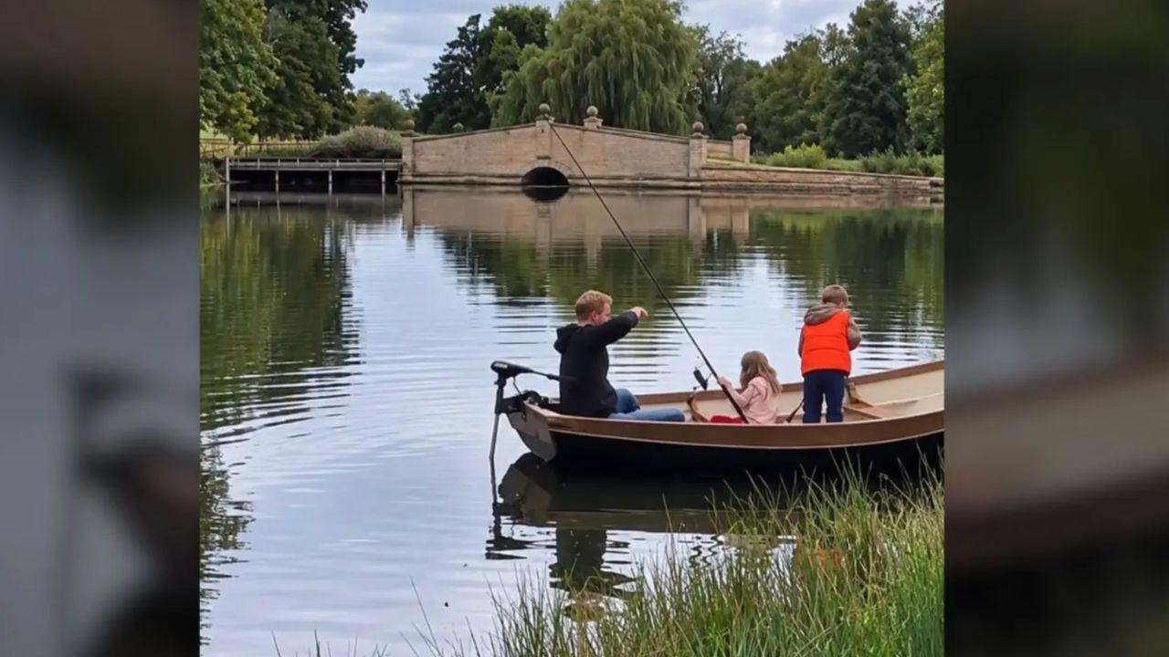 Photo of Prince Harry and kids. 