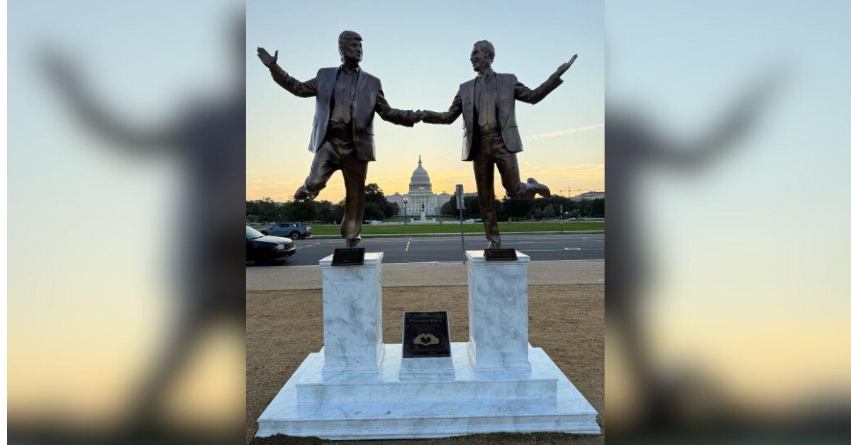 Photo of Trump and Epstein statues