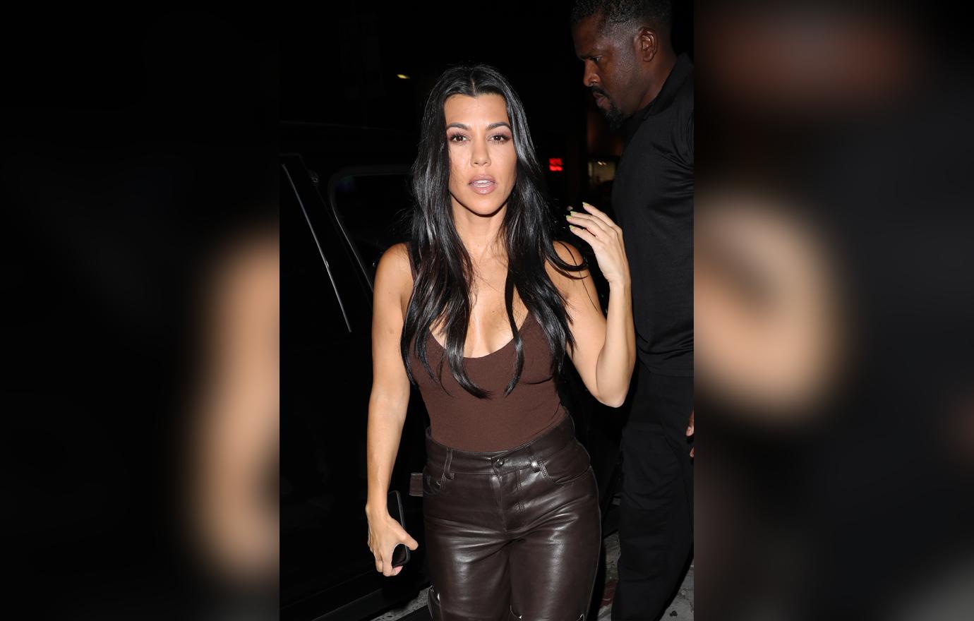 Kourtney Kardashian reunites with ex Younes Bendjima at the Nice Guy restaurant in West Hollywood.