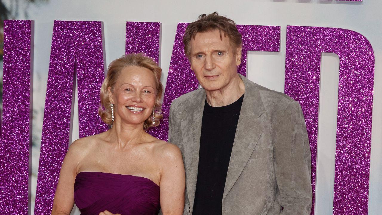 image of Liam Neeson and Pamela Anderson were linked in 2025.