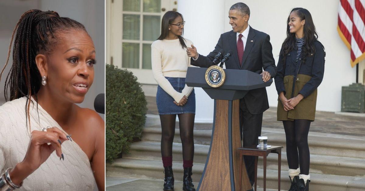 Photo of Michelle Obama, Sasha Obama, Barack Obama and Malia Obama