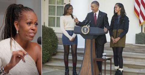 Photo of Michelle Obama, Sasha Obama, Barack Obama and Malia Obama