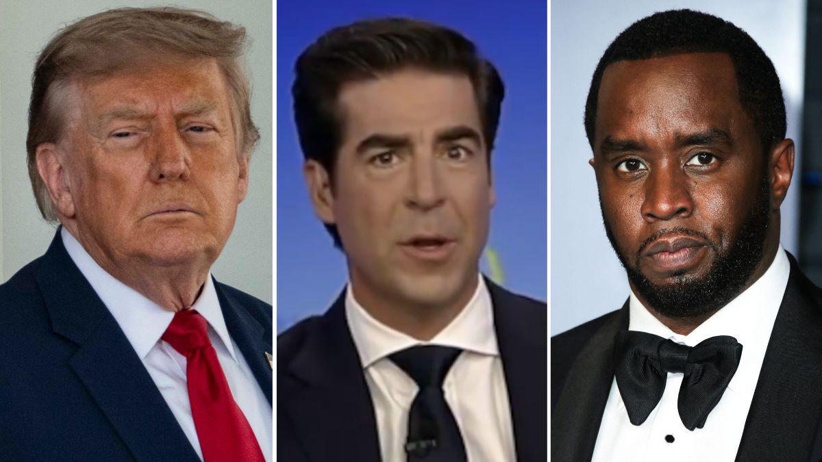A photo of Donald Trump, Jesse Watters, and Sean "P. Diddy" Combs