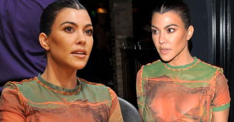 Kourtney Kardashian Sheer Top Lakers Game