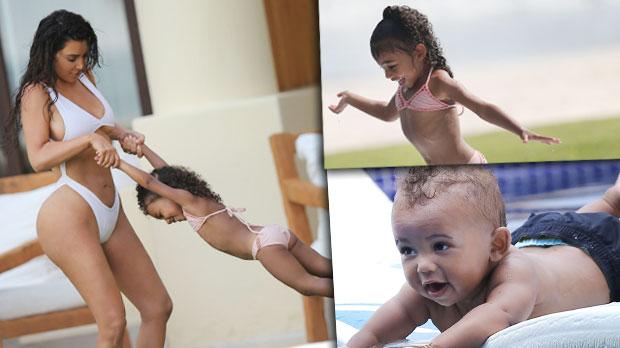 im kardashian saint west north west mexico vacation pool pics