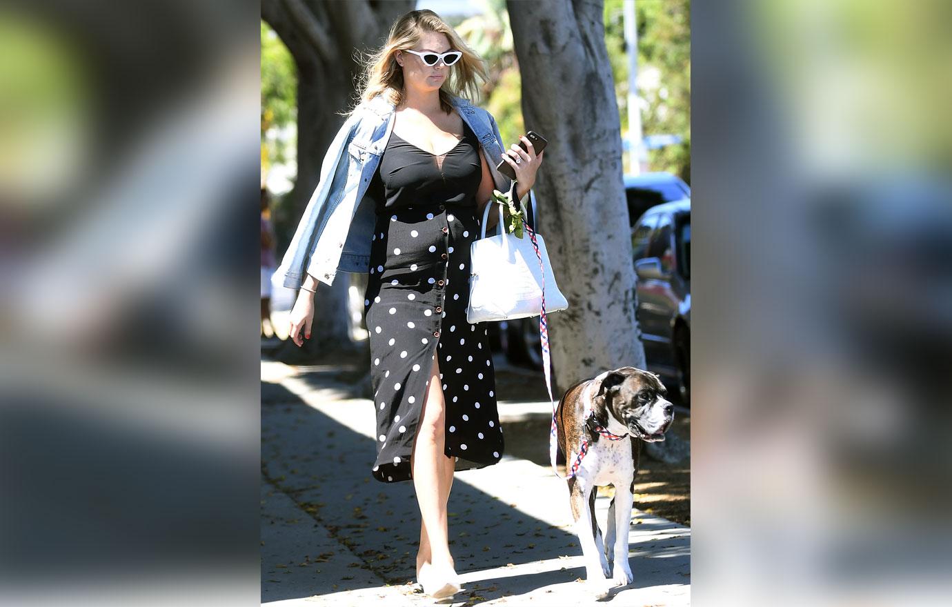 Kate Upton Shows Growing Baby Bump On West Hollywood Shopping Spree