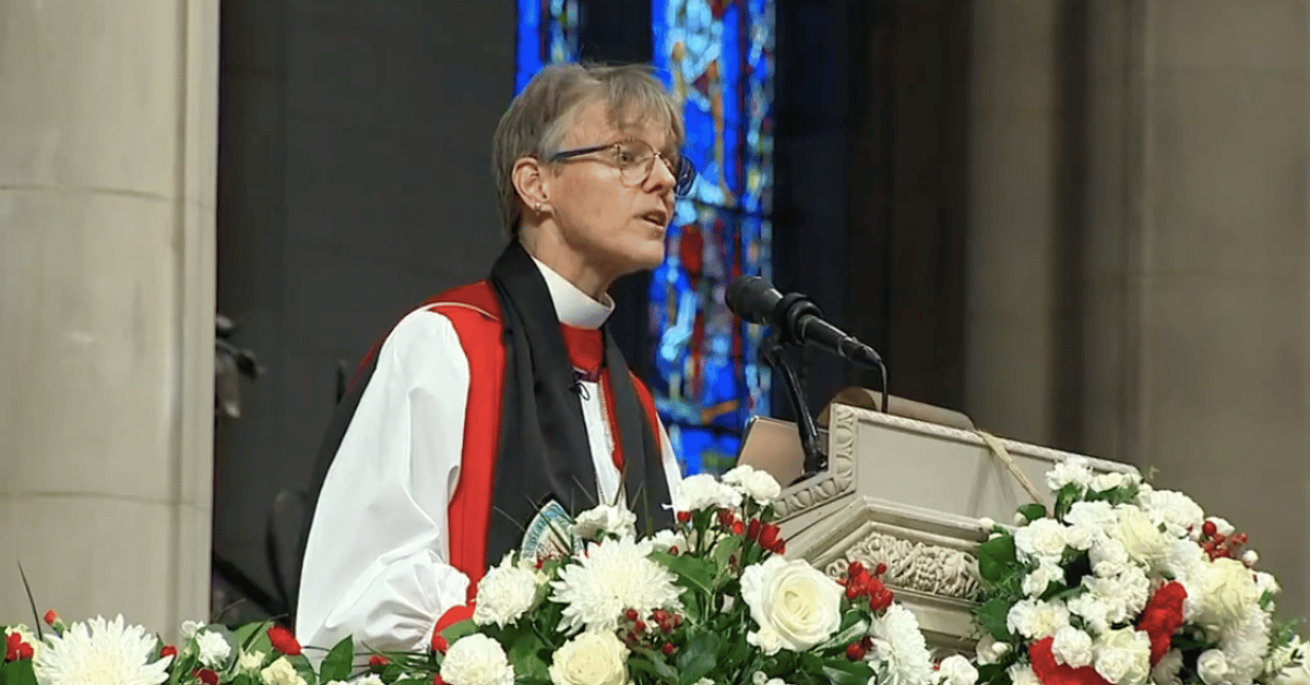 donald trump stares down bishop at post inaugural prayer service