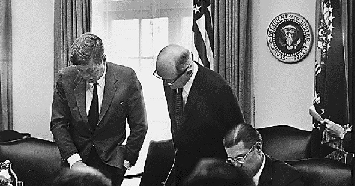 Photo of John F. Kennedy and Robert McNamara