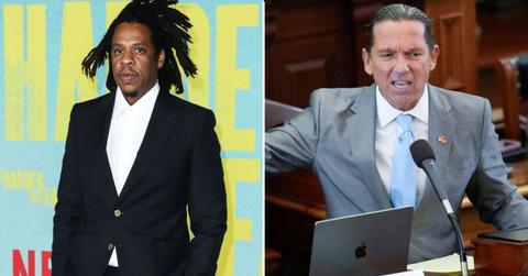 A photo o fJay-Z alongside a photo of Tony Buzbee