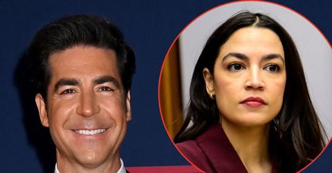 Split image of Jesse Watters and Alexandria Ocasio-Cortez
