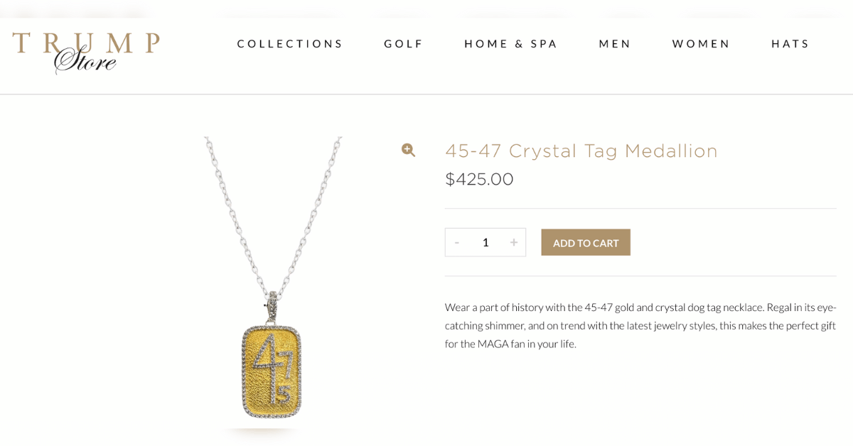 Photo of gold '45-47' necklace