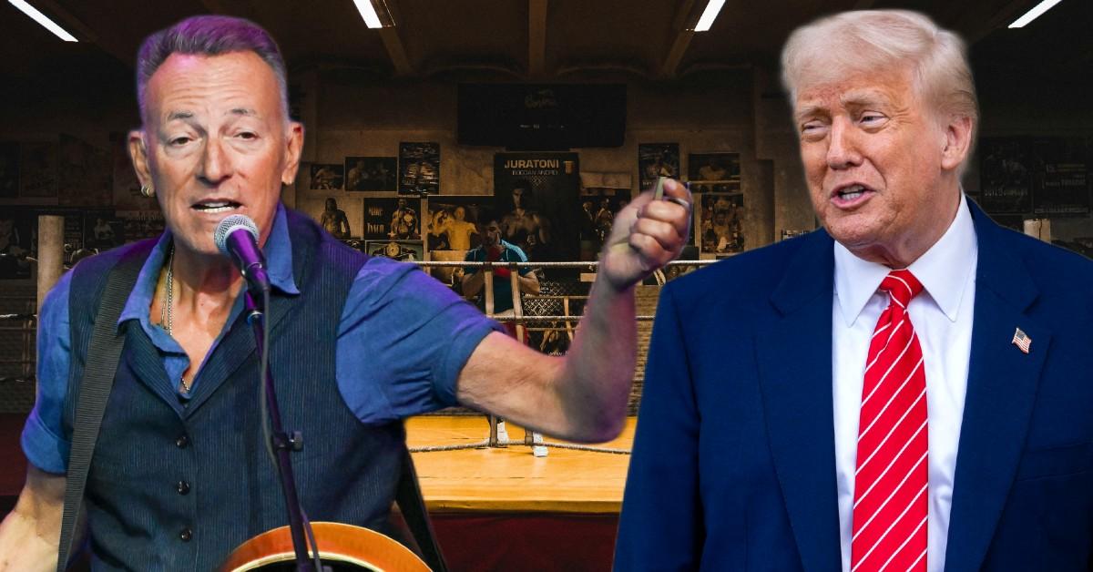 photo of Springsteen and Trump