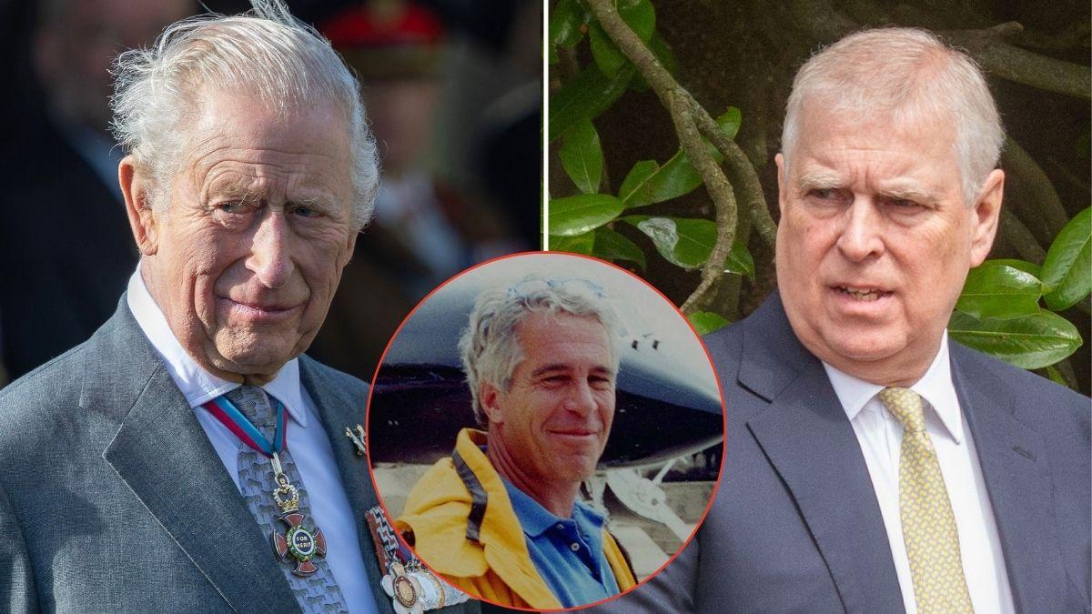 picture of King Charles, Jeffrey Epstein and Andrew windsor