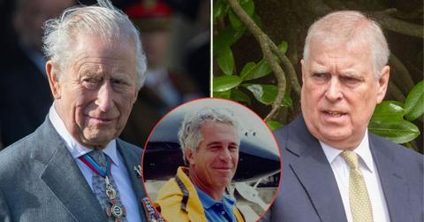 picture of King Charles, Jeffrey Epstein and Andrew windsor