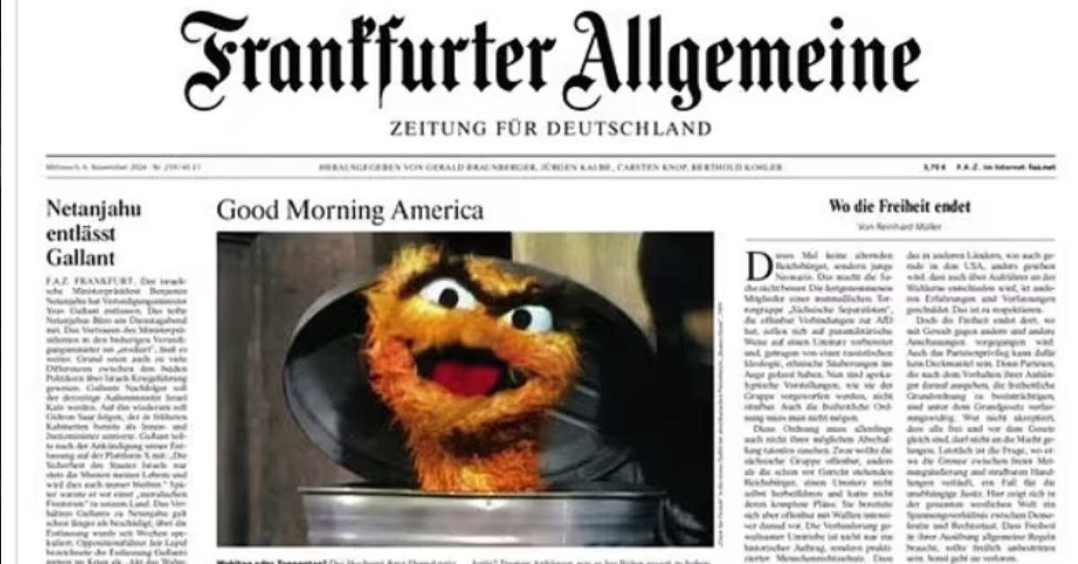 germany us voting donald trump comparing sesame street oscar grouch