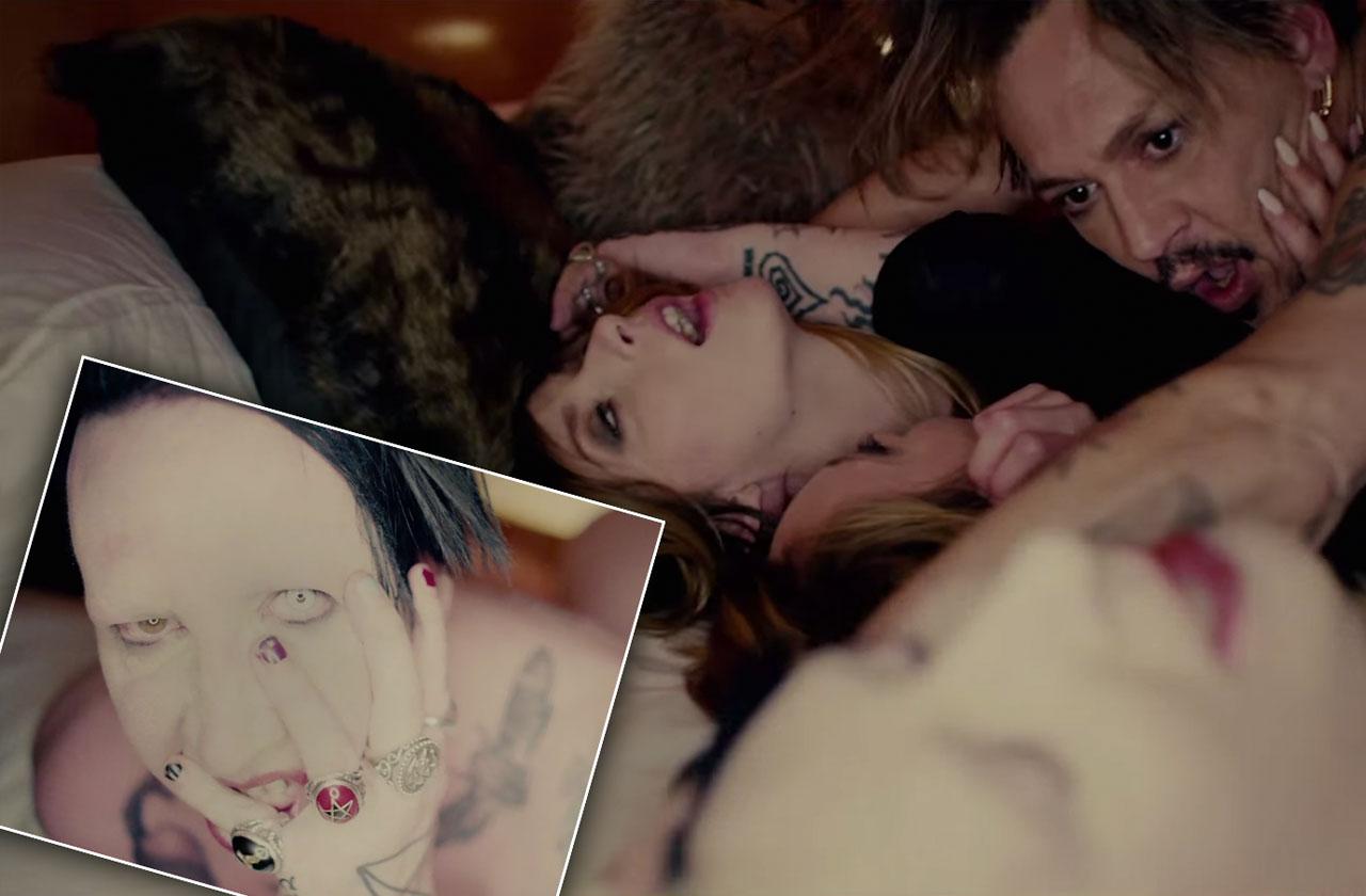 Johnny Depp and Marilyn Manson Simulate Orgy In Racy Music Video photo