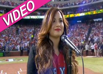 //demi lovato national anthem video world series