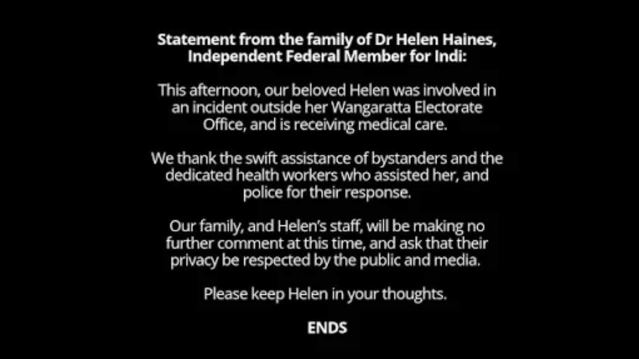 Haines' family shared a statement on Instagram.