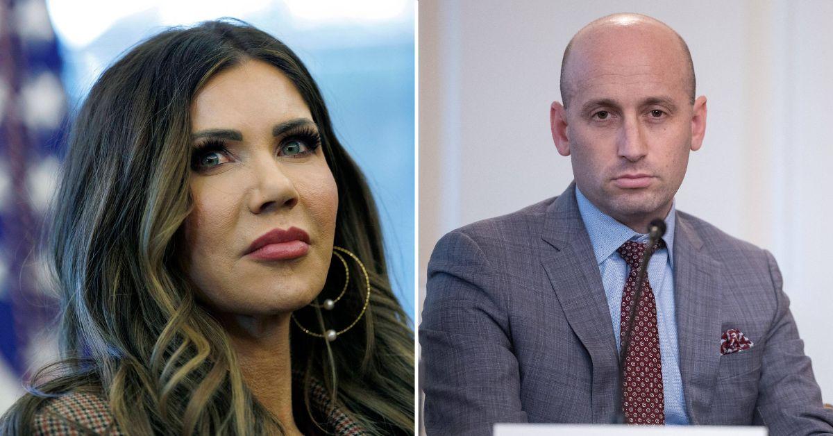 Composite photo of Kristi Noem and Stephen Miller