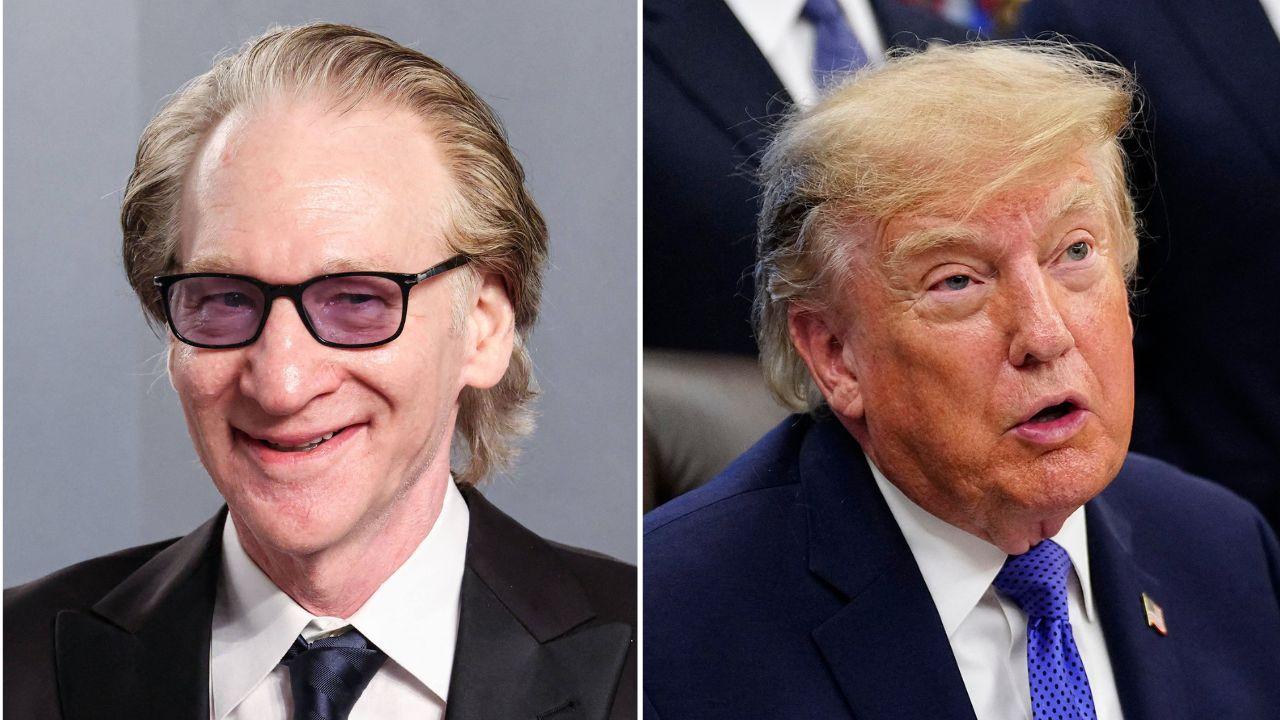 split image of Bill Maher and Donald Trump