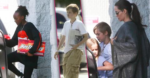 Angelina Jolie Kids Skating Divorce Pics