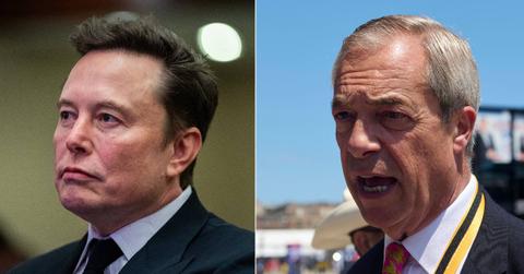 Composite pictures of Elon Musk. NIgel Farage