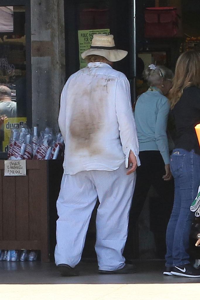 //nick nolte unrecognizable dirty shirt stain