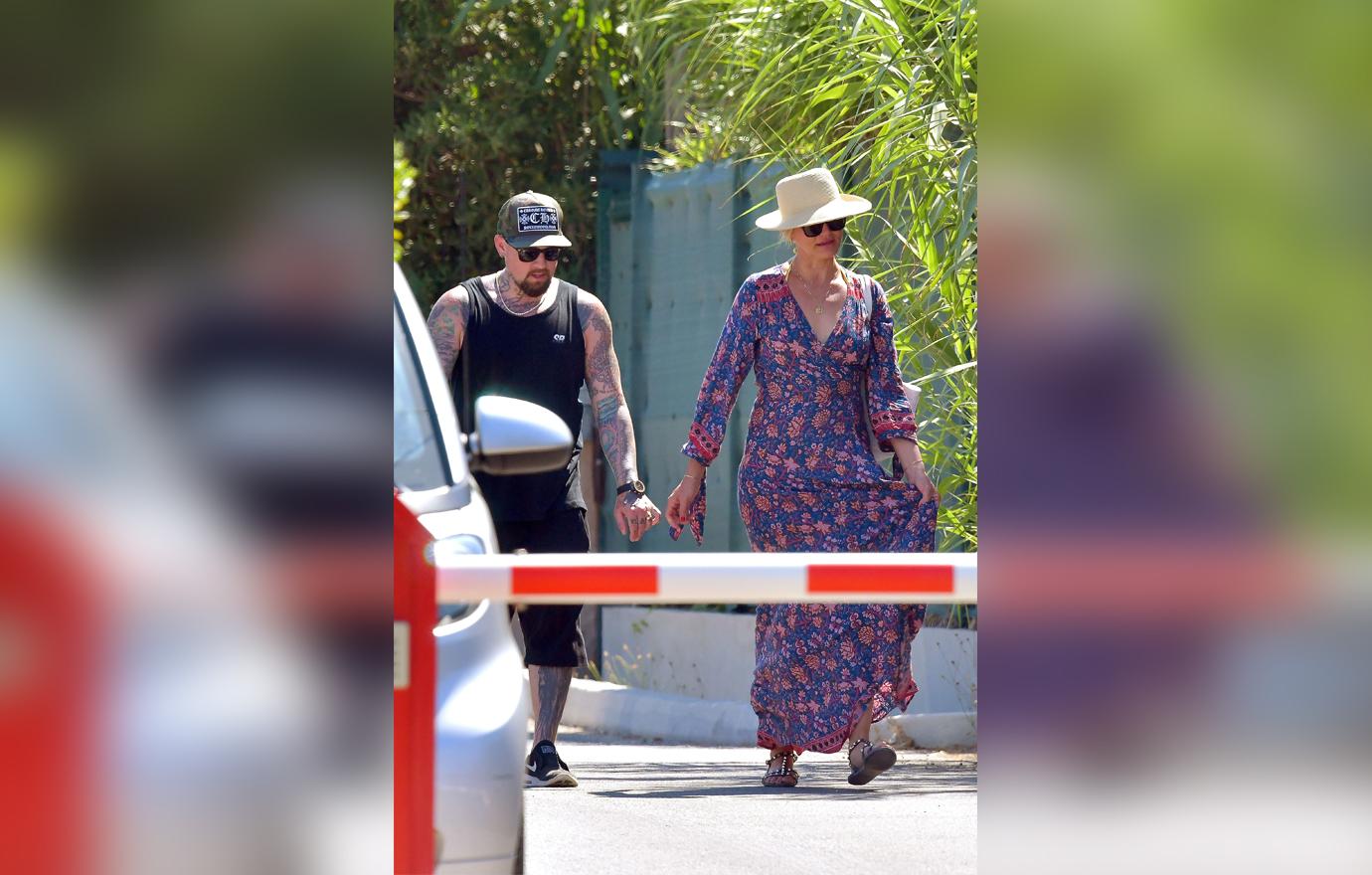 Cameron Diaz and Benji Madden strolling during holiday in St Tropez.