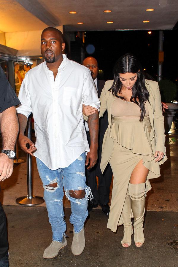 Kim Kardashian Pregnant Style Kanye West Boots New York Fashion Week