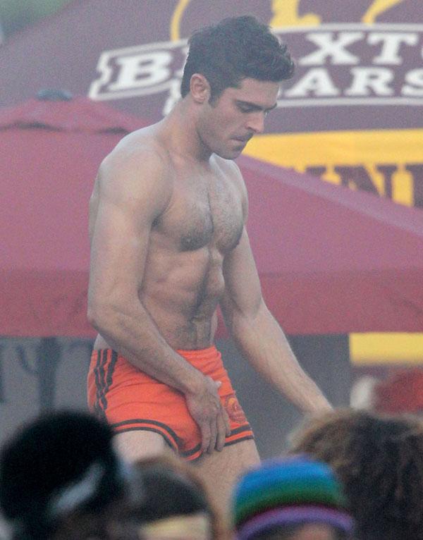 Zac Efron Shirtless With Hands Down Pants