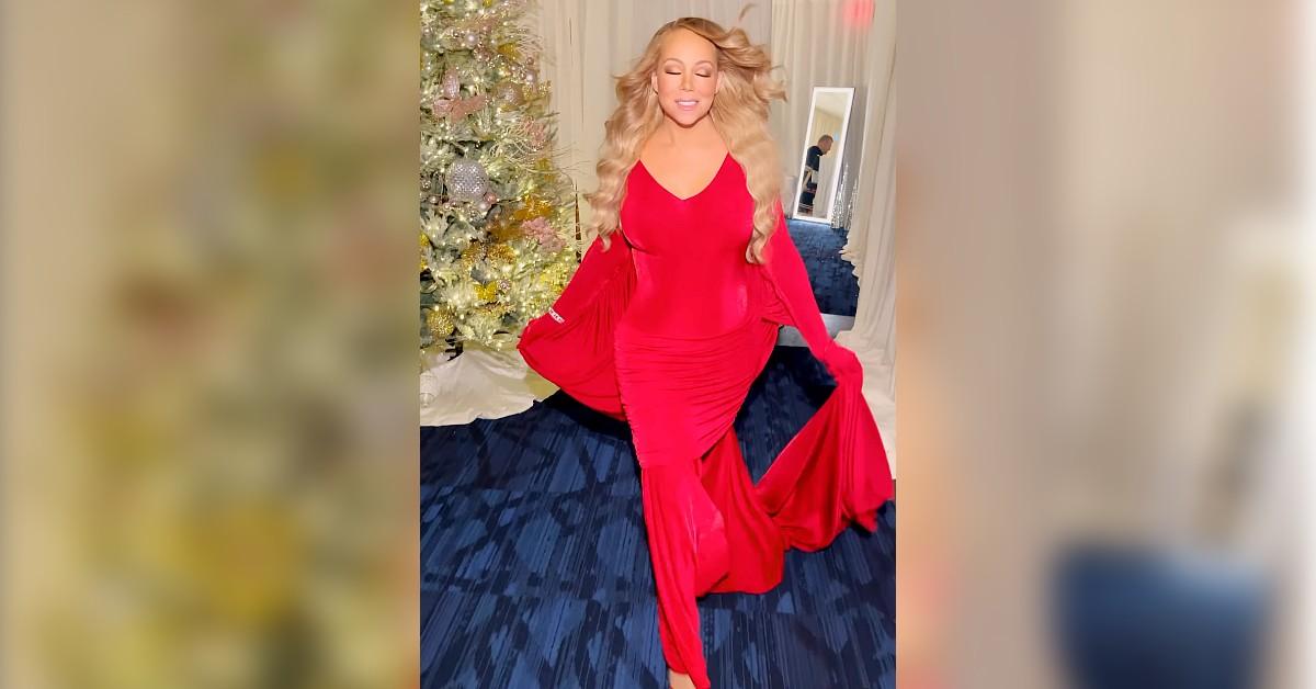 mariah carey reclaims christmas queen title red gown december instagram