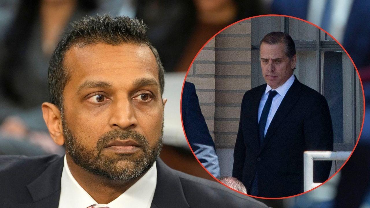 Split image of Kash Patel and Hunter Biden