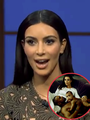 //kim kardashian seth meyers kanye north pee pp