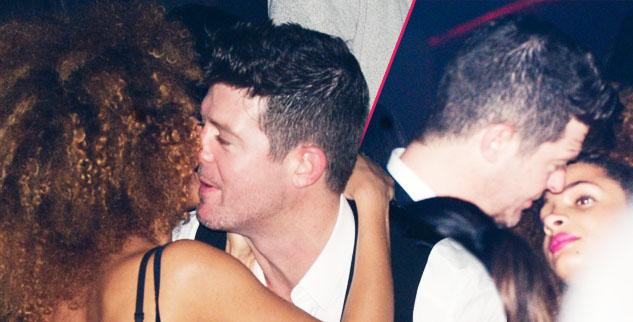 Robin Thicke Parties in paris with mystery women