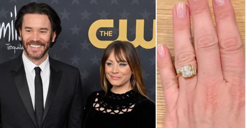 Composite Photo Kaley Cuoco and Tom Pelphrey Engagement Ring
