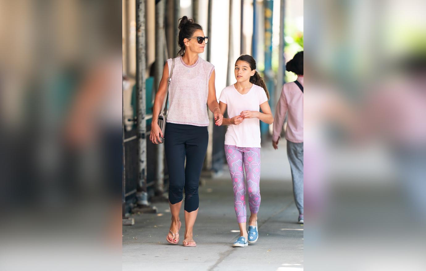 Katie Holmes is seen in the Upper West Side on July 22, 2019 in New York City.