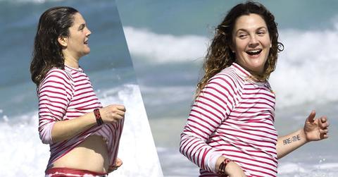 //drew barrymore bikini wetsuit boobs belly mexico
