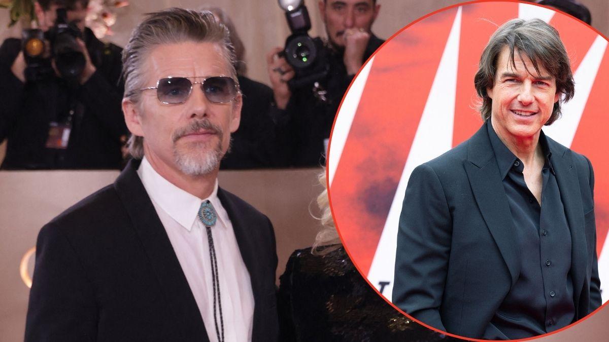 Split photo of Tom Cruise and Ethan Hawke