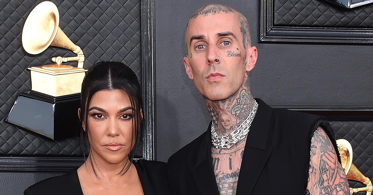 kourtney kardashian travis barker married vegas grammys