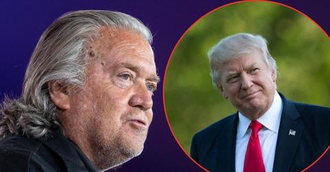 Split image of Stave Bannon and Donald Trump