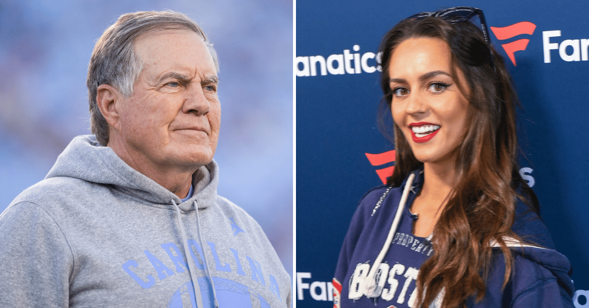 Split photo of Bill Belichick, Jordon Hudson