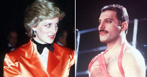 Split photo of Princess Diana and Freddie Mercury