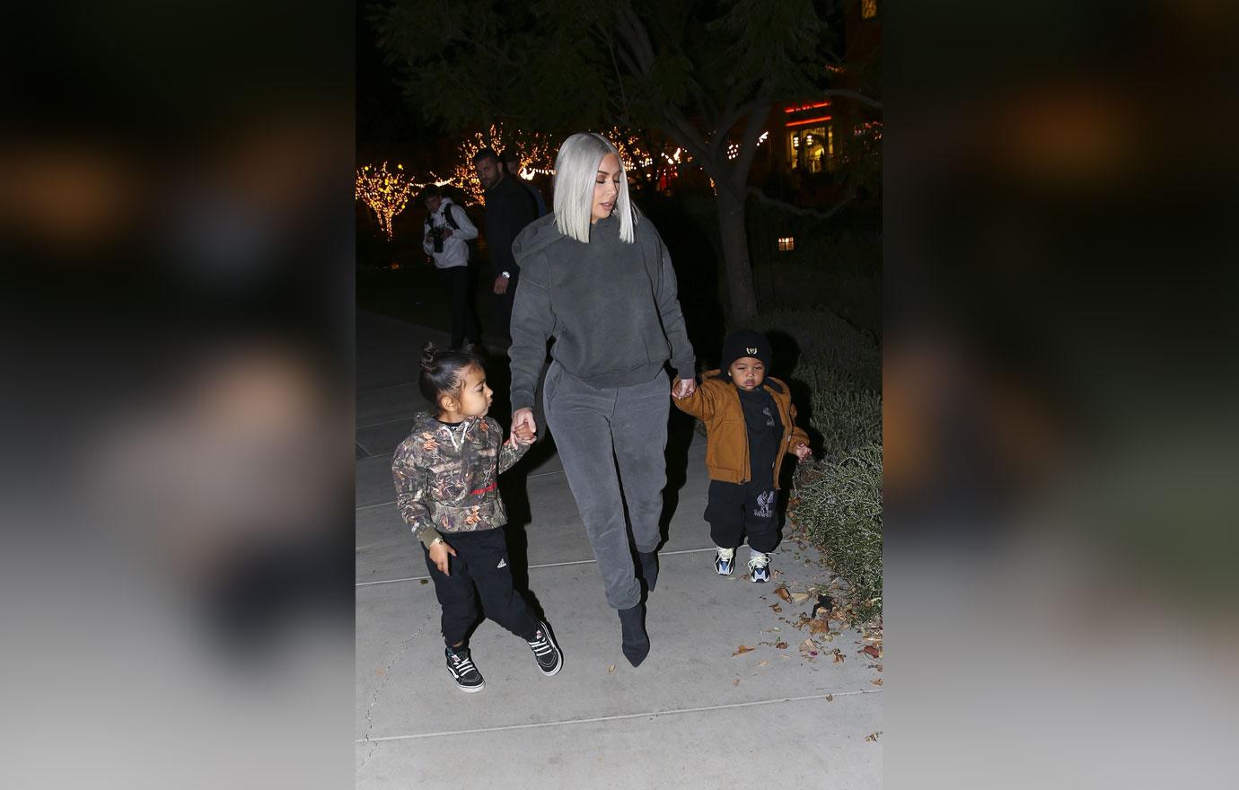 Kim Kardashian Helps Son Saint Ice Skate