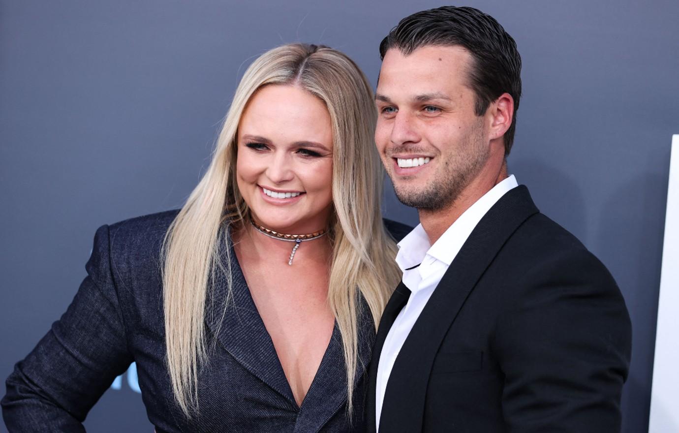 Composite photo of Miranda Lambert and husband Brendan McLoughlin and TikTok video.