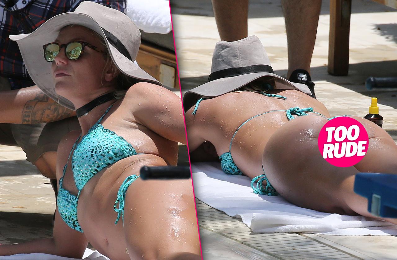 Britney Spears Blue Bikini Butt Boobs