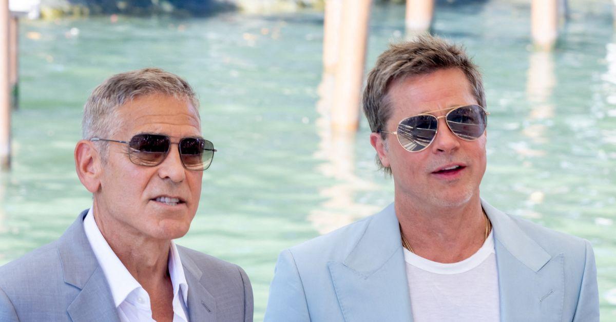 george clooney and brad pitt put friendship on ice