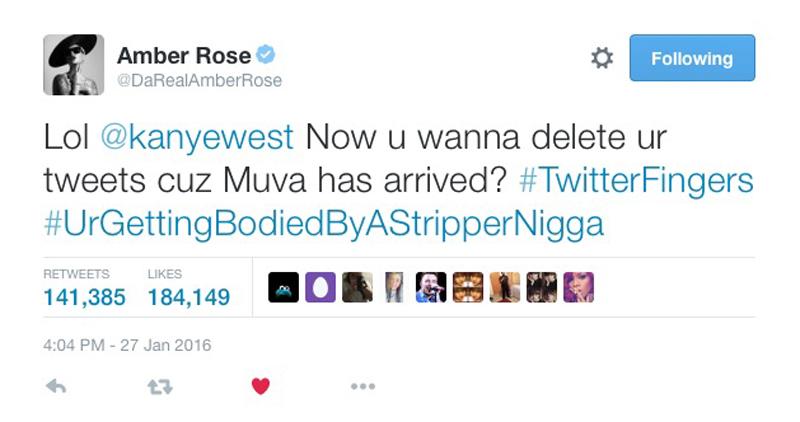 Kanye West Amber Rose Twitter Rant Butt Thing